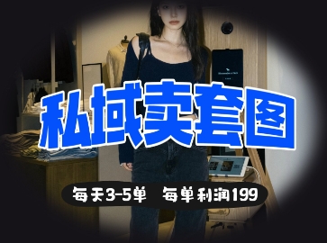 私域卖套图每天3-5单，每单利润99-网创副业