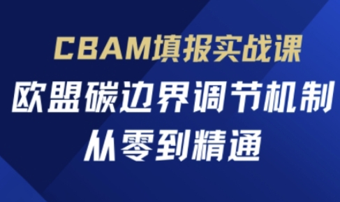 CBAM填报实战课,欧盟碳边界调节机制,从零到精通-网创副业