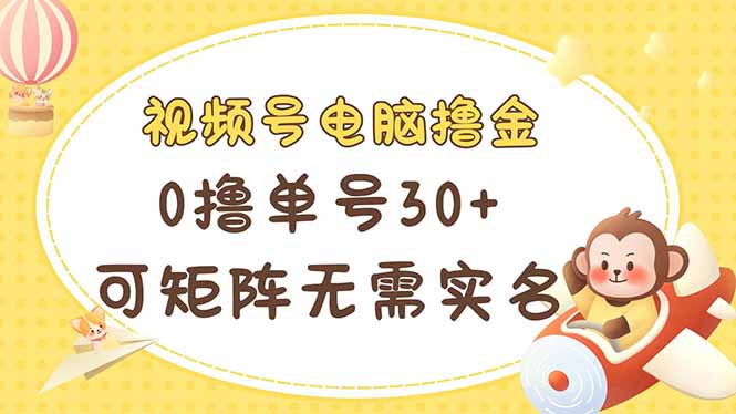 （14220期）视频号电脑撸金 0撸单号30+ 可矩阵 无需实名多号多得-网创副业