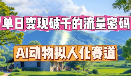 单日变现破k的流量密码，AI动物拟人化赛道-网创副业