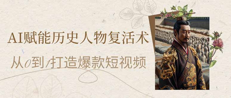 （14311期）AI赋能历史人物复活术：从0到1打造爆款短视频-网创副业