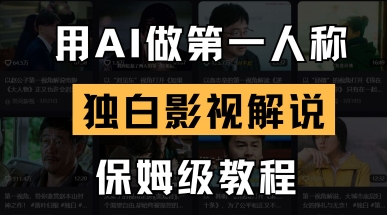 用AI做第一人称独白影视解说，手把手教学，保姆级教程-网创副业