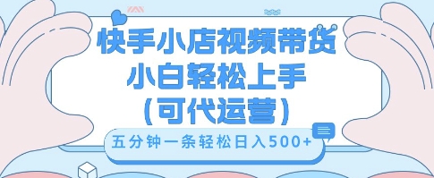 快手视频带货挣佣金，从开通到发布挂链接，小白轻松学会，5分钟搬运一条，轻轻松松日入5张【揭秘】-网创副业