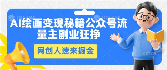 AI绘画变现秘籍:公众号流量主副业狂挣,网创人速来掘金-网创副业