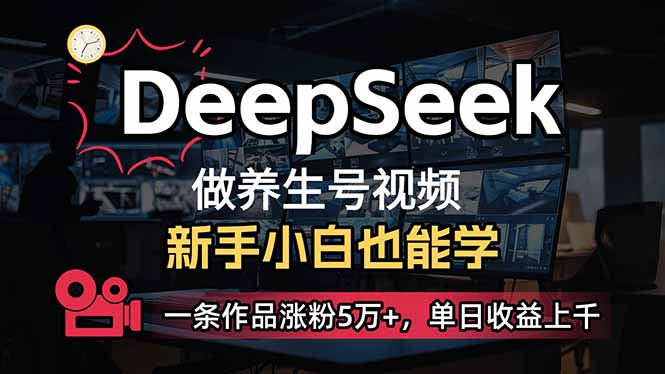（14199期）小白用DeepSeek做养生号，一条作品涨粉5万+，单日收益上千-网创副业