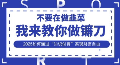 韭菜生涯终结者,我来教你做镰刀,2025如何通过“知识付费”实现财F自由【揭秘】-网创副业